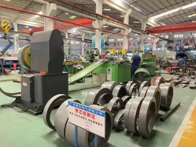 Transformer core cutting process at Yingben factory in Foshan China