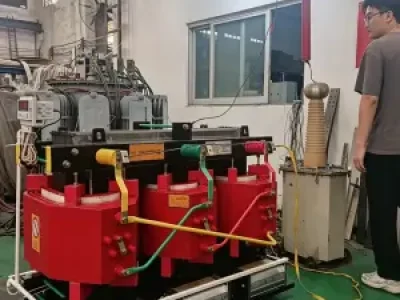 Dry-type transformer routine testing at Yingben factory before delivery